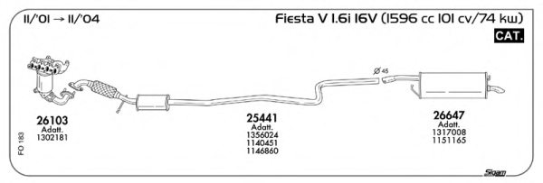 SIGAM FO183 Exhaust System